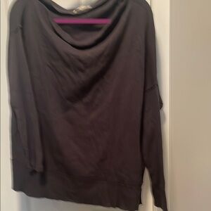 Black Draped Long Sleeve Top By Free People. Can be worn off shoulder. Large